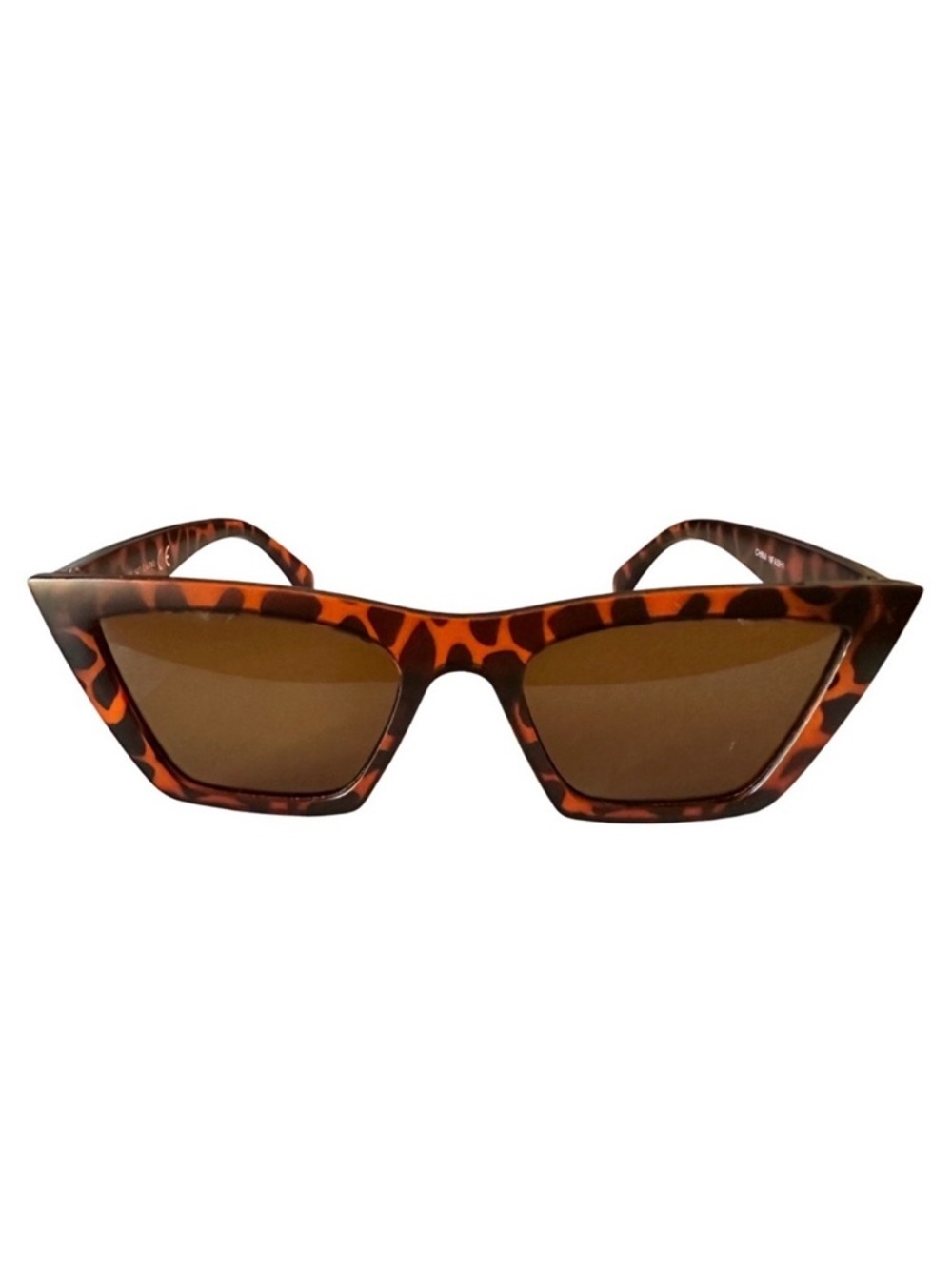 Tortoise Shell Cat Eye Sunglasses Brown Plastic Frame 54-21-147 Vintage Style